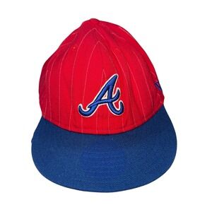 Atlanta Braves New Era 59FIFTY Fitted Pre-Owned Baseball Cap Size 8 Dad Cap Hat